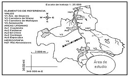 Mapa esquemático del Municipio Boyeros.